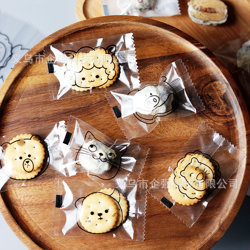 雪花酥包装自封袋纽扣饼干曲奇纸奶枣小机封袋子糖果盒子牛轧糖袋