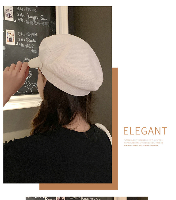 140g Weight Beret Hat Hats Type Daily, Shopping Occasion cotton and linen Material Solid Color Pattern All Seasons Season Women's Gender Basic, Retro Style Curved Eaves Rim Women's Basic Retro Solid Color Curved Eaves Beret Hat 6