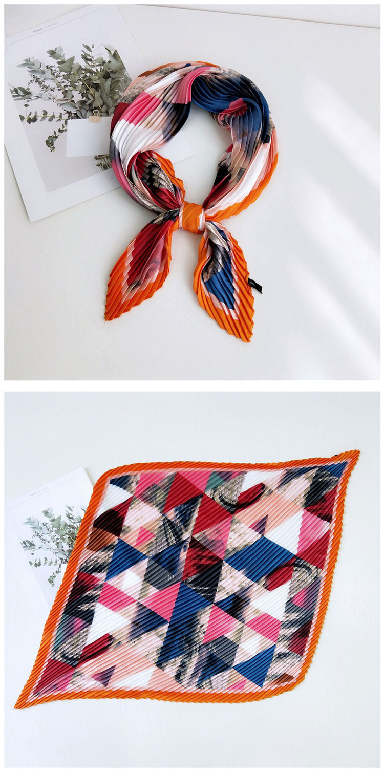 40g Weight Women's Elegant Color Block Polyester Frill Silk Scarves