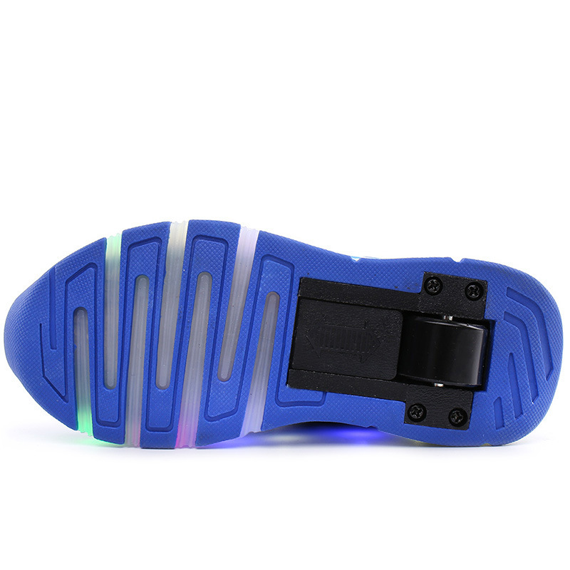 Children's walking shoes vibrate colorful LED light shoes Roller shoes Roller shoes single wheel shoes Roller skates_voghion.com