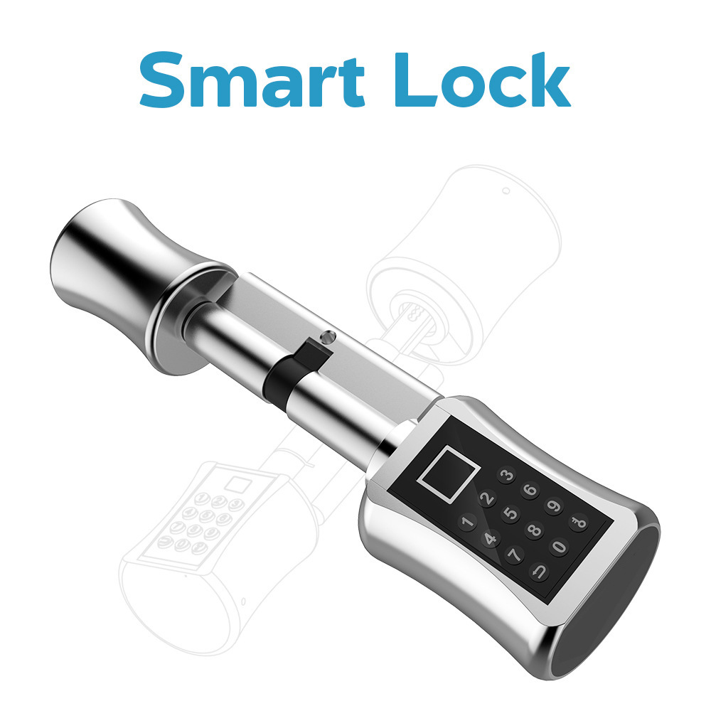 Cross-border e-commerce YL-71 European standard smart lock core, fingerprint, password, key, three-in-one, screenless, with voice lift detail image 1