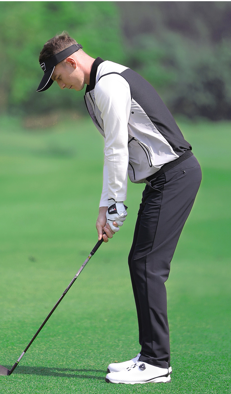 Áo vest golf nam PGM YF364 dáng gile không tay, chống gió nhẹ thoáng khí — Vest Nam YF364 màu xám, Áo vest nam YF364 màu trắng chi tiết 6