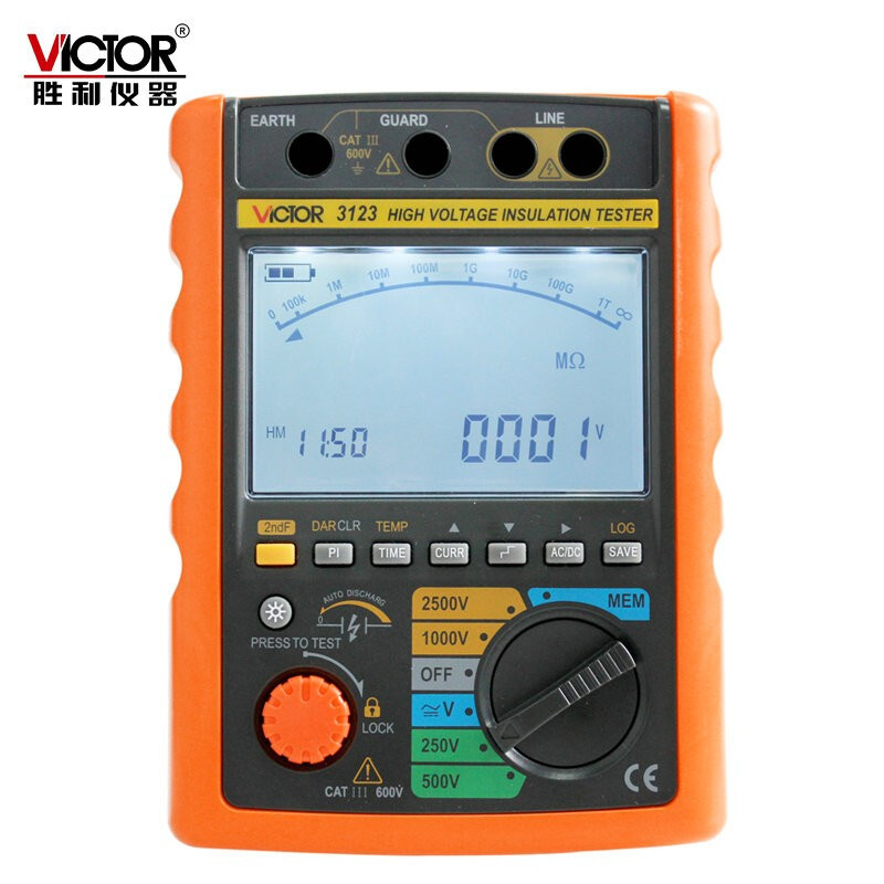 VC3123/VC3125高压绝缘电阻测试仪5000V数字兆欧表摇表