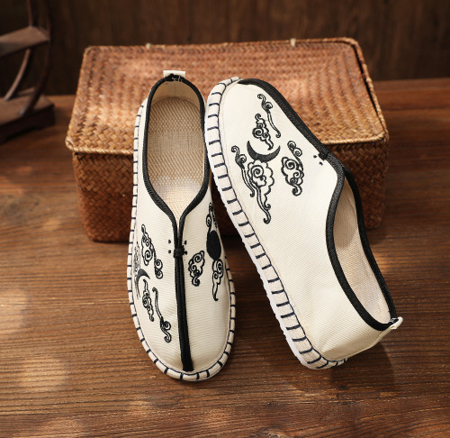 Chinese style tai chi chinese kung fu shoes for man cloth shoes old Beijing cloth embroidery for male