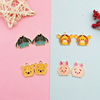 Metal accessory, earrings, pendant, with little bears, wholesale