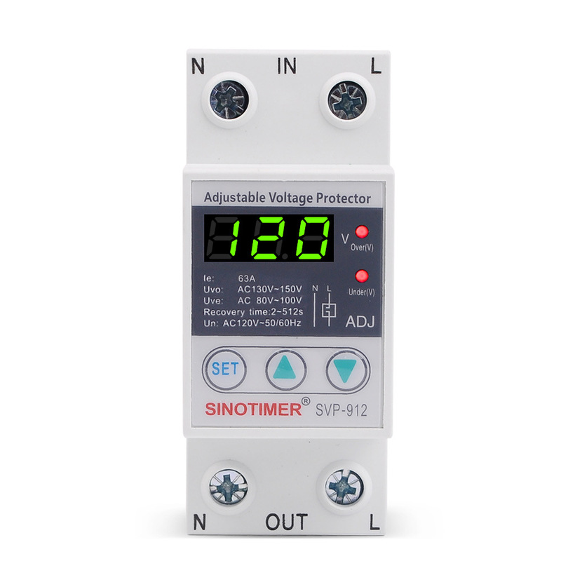 SVP-912 110V 120V adjustable intelligent self-compound over-voltage protector automatic reset switch 40A SVP-912 110V 120V adjustable intelligent self-compound over-voltage protector automatic reset switch 40A