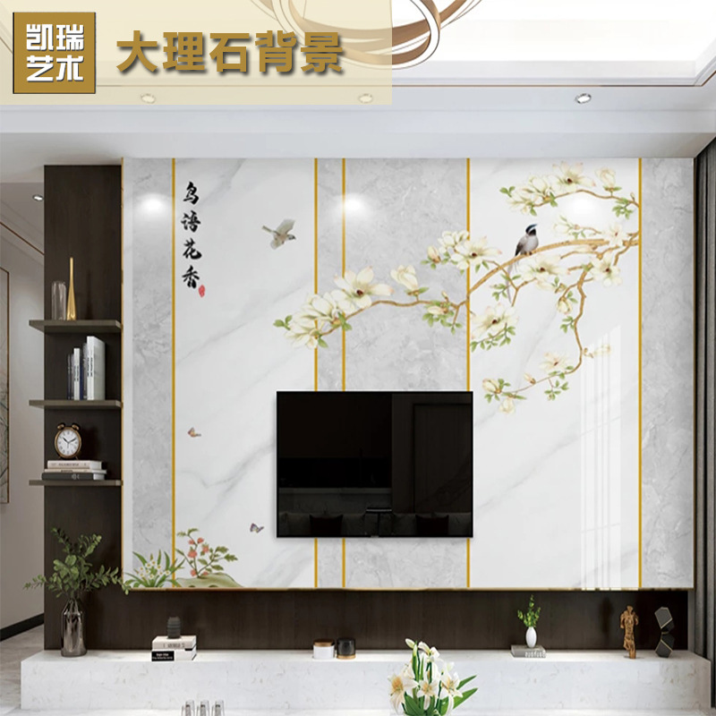 high temperature Crystal Stone a living room television Background wall ceramic tile modern Light extravagance Marble Rome column Movies modelling