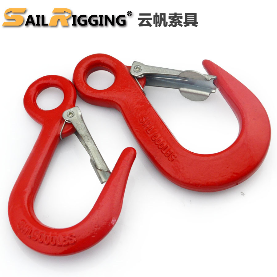 供应G80眼形2t5000磅大开口钩 美式喷塑眼型宽口钩 规格尺码齐全