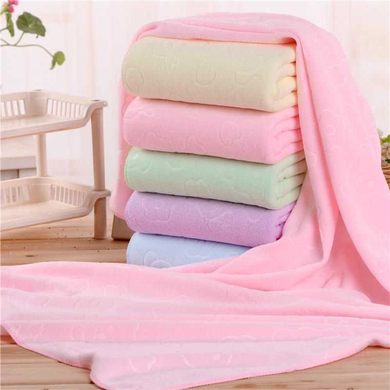 批发浴巾细纤维200克小熊压花浴巾沙滩巾赠品回礼地摊货源毛巾