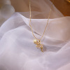 Copper cute zirconium, necklace, micro incrustation, Korean style, internet celebrity, 2020