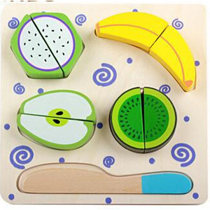 Casa de juego madera los niños juguetes fruta plana rompecabezas corte educación temprana cocina material didáctico Ventas Directas la fábrica