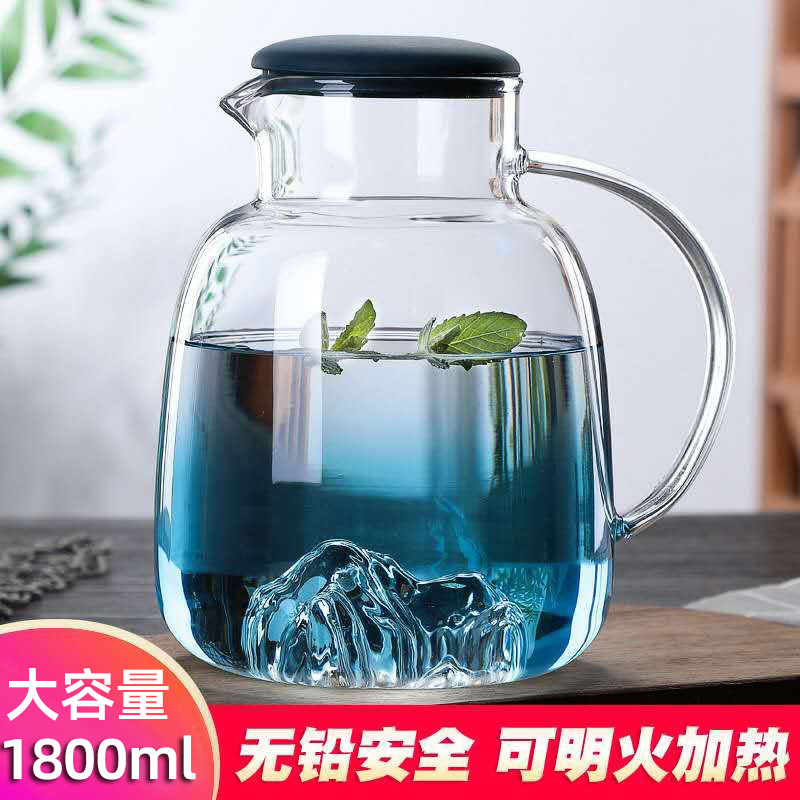 Glass capacious teapot for home use