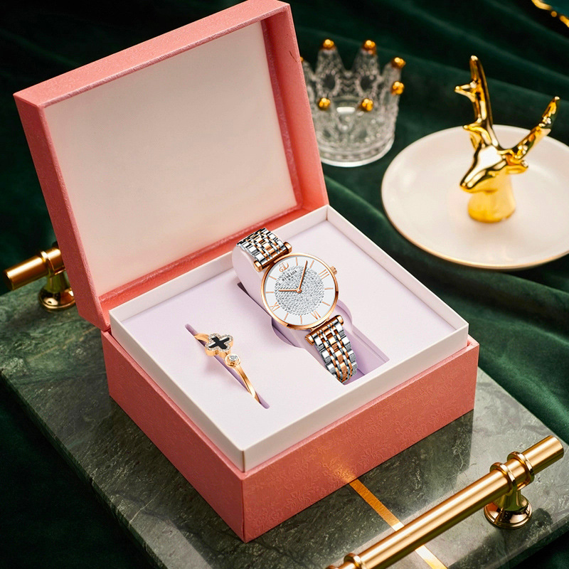 Explosive Binkada Gypsophila Watch Women's Diamond Fashion Bracelet Waterproof Ladies Watch Quartz Watch Gift Box Packaging