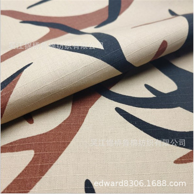 滌棉紗卡印花108*58格子提花電子數碼卡通沙漠森林軍裝迷彩現貨