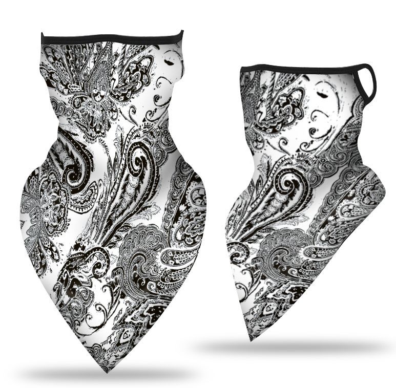 Oído-colgando triángulo bufanda hielo malla de seda máscara transpirable cuello cubierta al aire libre equitación pesca a prueba de viento protector solar cara toalla bufanda