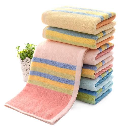 Factory Wholesale New Pure Cotton Striped Household Shower Towel with Larger Size for Men and Women Gym Yoga Exercise Towel