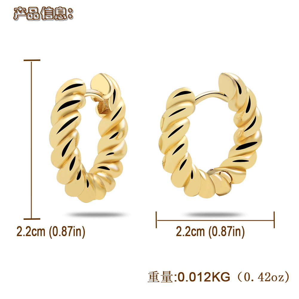 Boucles D&#39;oreilles Rétro Simples En Cuivre display picture 1