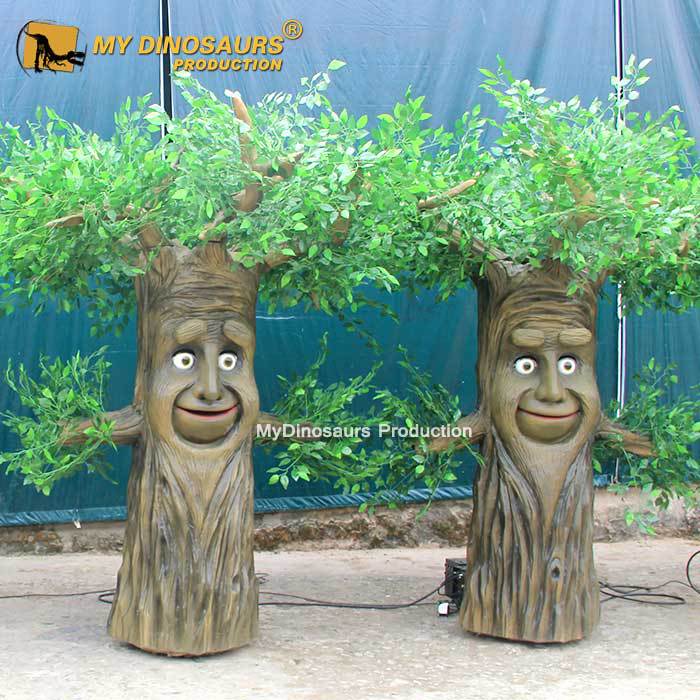 源头厂家-仿真硅胶材质机械电动说话树模型 公园游乐园互动树