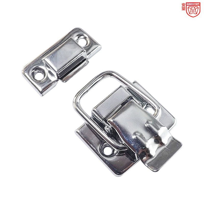 Anwang 3009 caja de herramientas hebilla de hierro con botón de bloqueo de botón de boca de pato caja de madera hebilla de caja de hierro