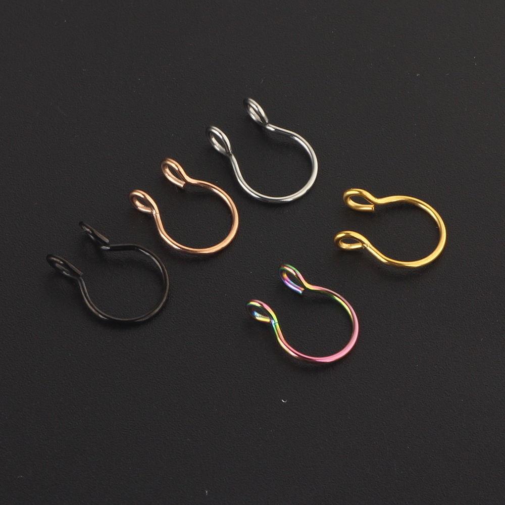 Mixed Color Stainless Steel Nose Ring Set - 15 Pieces Cartoon Cute Nose Clip Jewelry Wholesale detail image 8