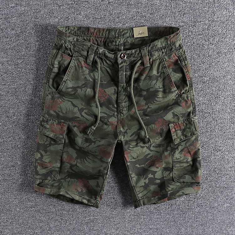 Retro trend washing camouflage youth five-point pants Europe and the United States foreign trade original single men's workwear shorts casual pants 18