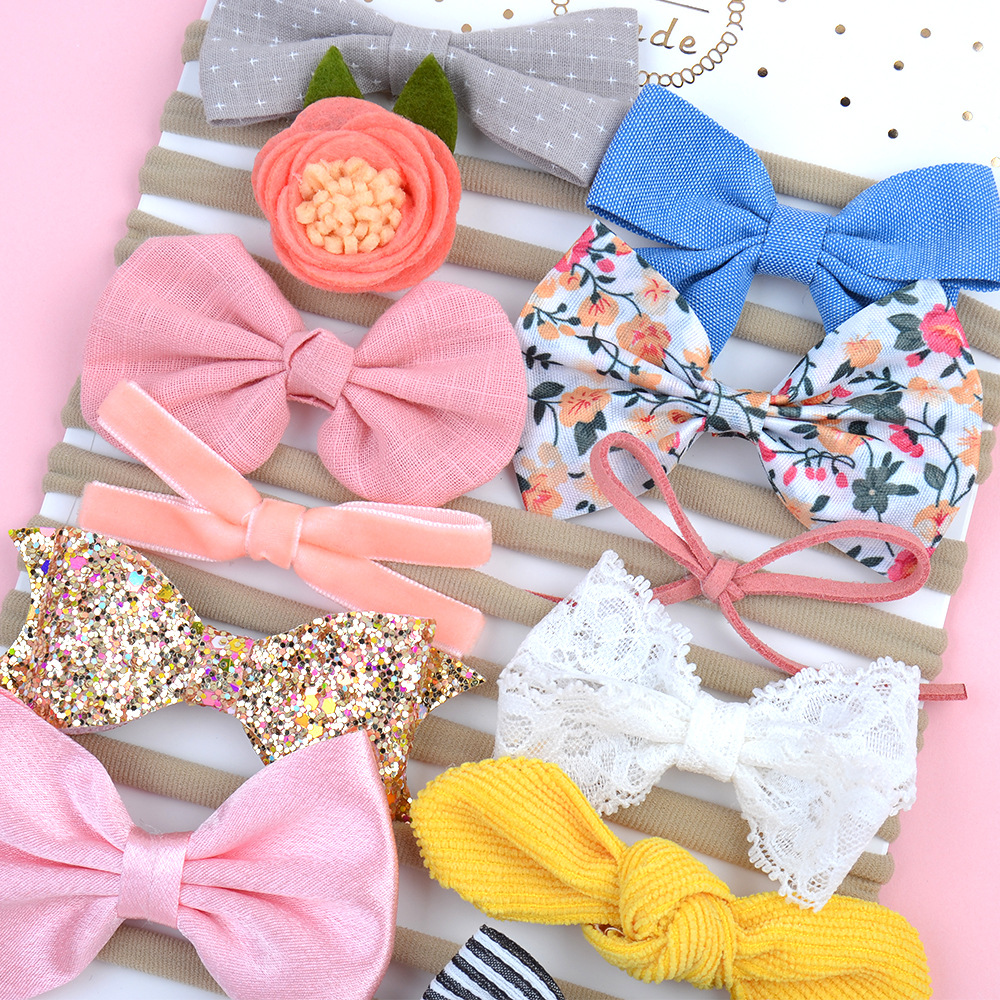 Fashion 12 One Card Set Accessoires Pour Cheveux De Bébé Bandeau En Nylon Pour Enfants display picture 3