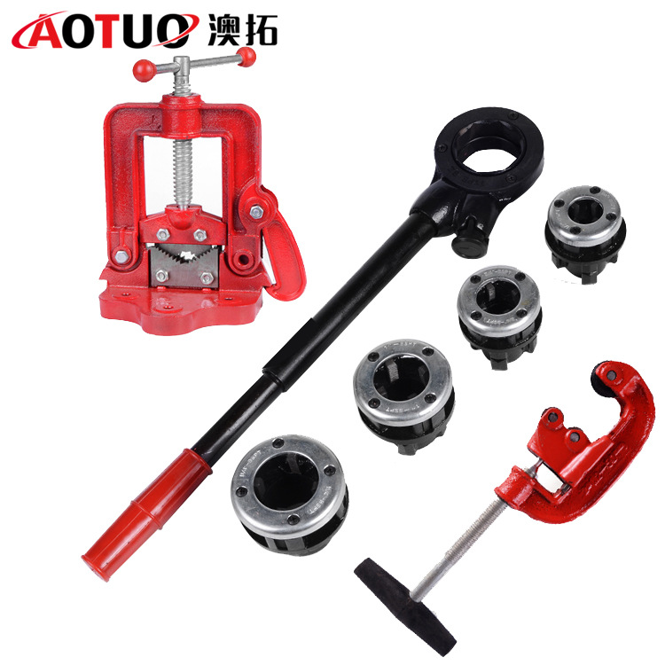 4 points -2 Manual Threading Machine Tap Thread Manual Threading Machine Iron tube Galvanized wire winding machine