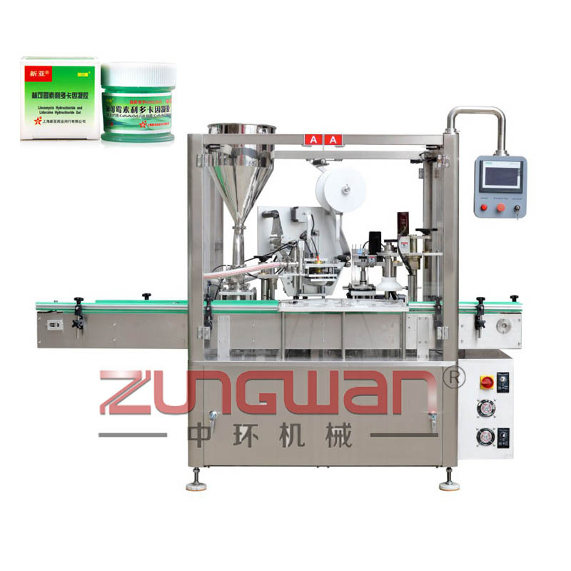 ZHL-F30全自动药膏瓶装灌装铝膜封口旋盖机灌装机械16257618是267