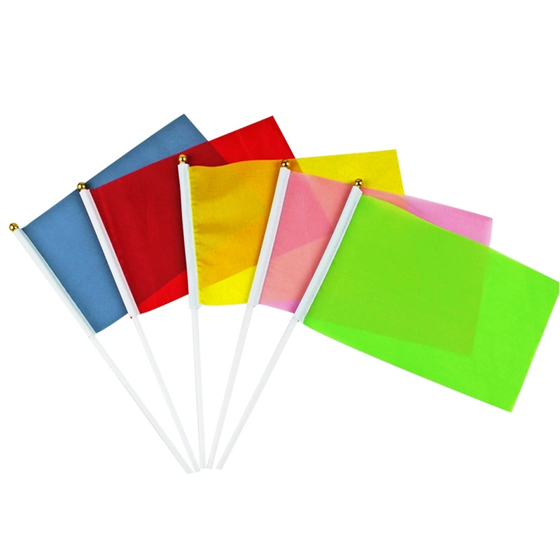 Hand-cranked flag factory custom 8 pink small colorful flags preschool morning exercise prop hand-waving flag sport meet banner