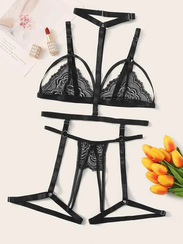 Foreign trade European and American new sexy lingerie three-point sexy bra underwear Garter bikini three pieces 1501 Foreign trade European and American new sexy lingerie three-point sexy bra underwear Garter bikini three pieces 1501