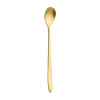 Stainless steel round spoon honey spoon coffee stir spoon long -handle short round head gift dessert sediment sediment sediment sediment logo