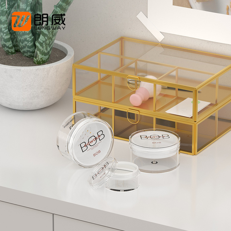 50g caja de polvo suelto transparente (con soplo) herramientas de belleza portátiles de viaje cosméticos caja de sub-embalaje materiales de sub-embalaje
