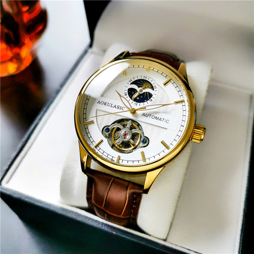 Automatic Men's Watch with Waterproof Strap - Augulas Mechanical Watch, New Leisure Sports Watch, One Piece Shipping