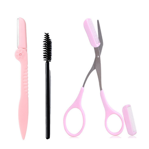 Eyebrow trimming set, eyebrow sticker artifact, novice safety eyebrow razor, eyebrow trimming scissor, eyebrow comb, spiral eyebrow clip, professional eyebrow card