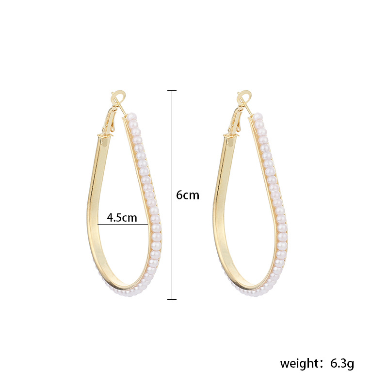 Niche Fashion Wrap-around Pearl Exaggerated Drop Earrings For Women display picture 1