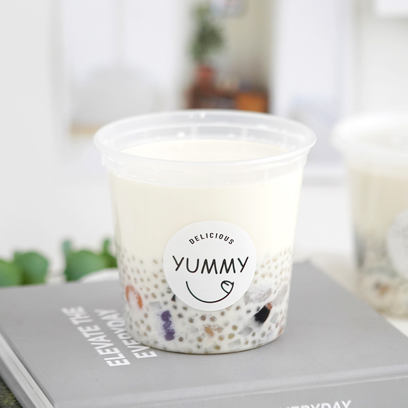 INS风贴纸精致烘焙贴纸芋圆盒冰淇淋盒慕斯盒不干胶贴纸64贴