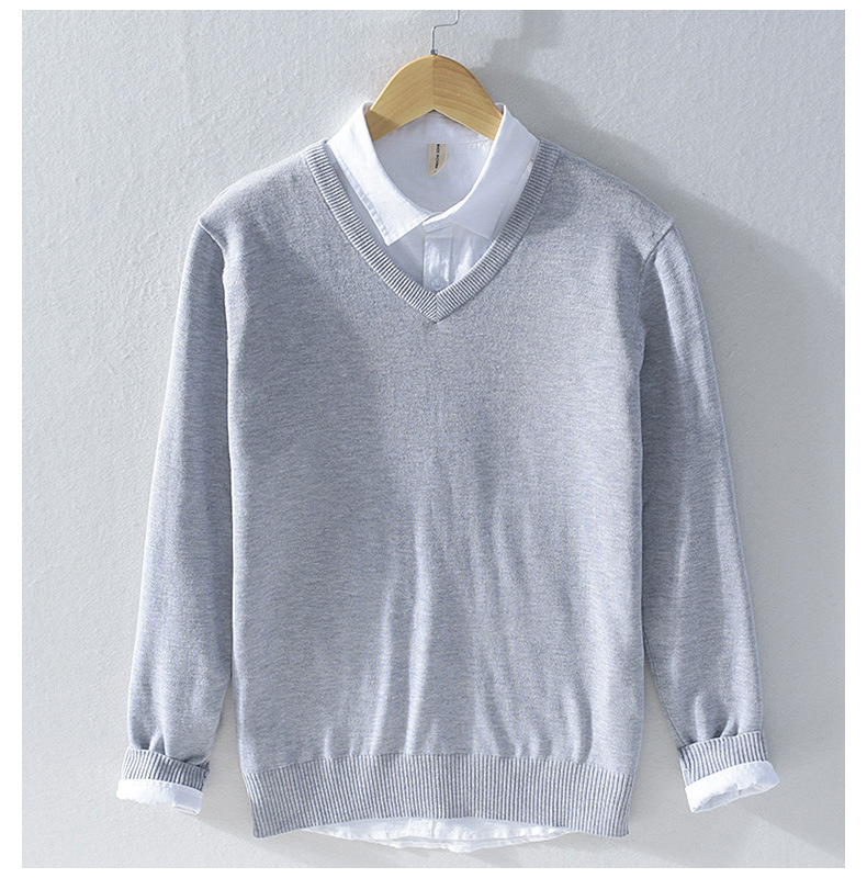 Amerikanischer V-ausschnitt Business Pullover Für Herren Slim Fit_voghion.com