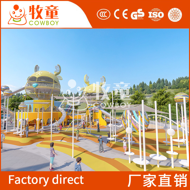 Instalaciones de tobogán de combinación de acero inoxidable para niños grandes al aire libre del Parque del paisaje del parque sin motor