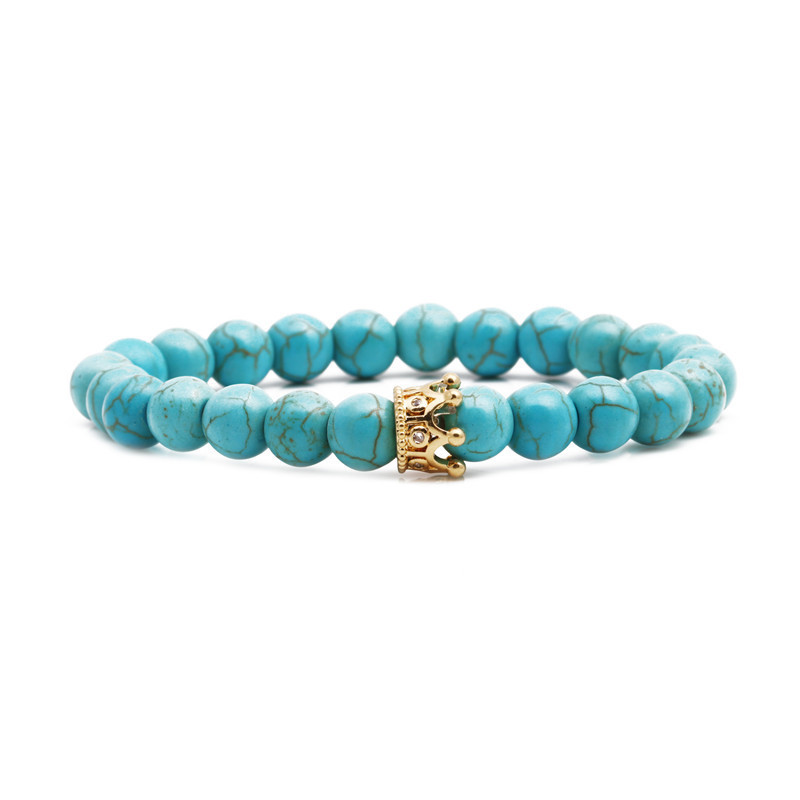 Jewelry Phoenix Stone Turquoise Crown Couple Bracelet DIY Bracelet