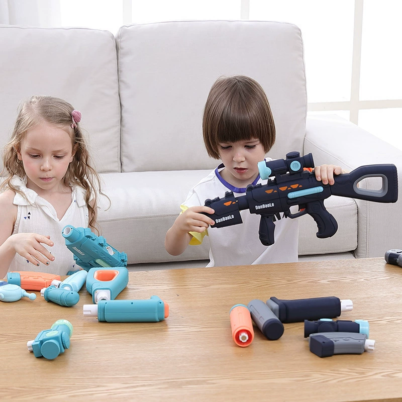 Переменный магнитный электрический реалистичный конструктор с подсветкой и музыкой, игрушечный пистолет для мальчиков, набор для самостоятельного изготовления