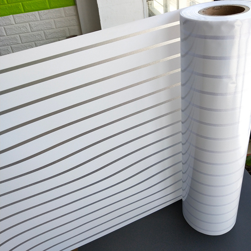 条纹磨砂玻璃贴膜办公室过道隔断半透明阳台窗户防窥防撞玻璃贴纸