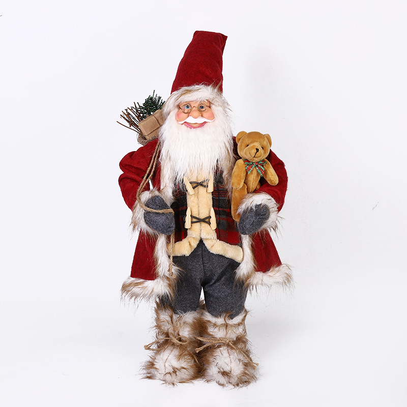 静态圣诞老人30CM45CM60CM圣诞节玩偶公仔摆件装饰品儿童玩具礼物