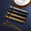 Tungsten steel head Bronze pen handmade machine gun pen Creative retro pure copper bolt bamboo style tactical pen