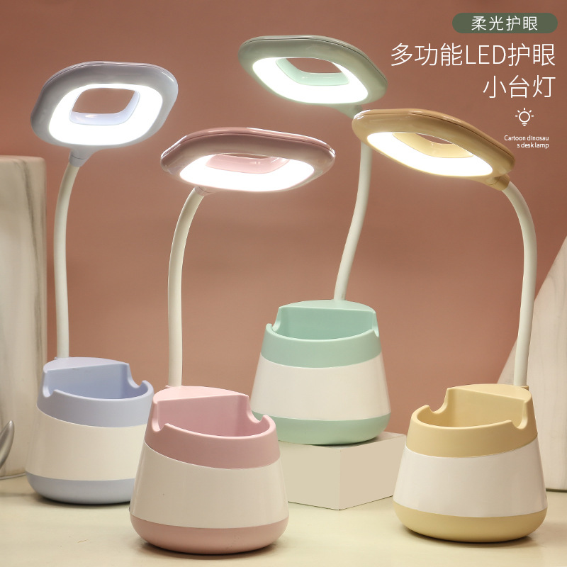 跨境时尚简约笔筒led台灯学生学习阅读台灯宿舍床头小夜灯usb充电|ms