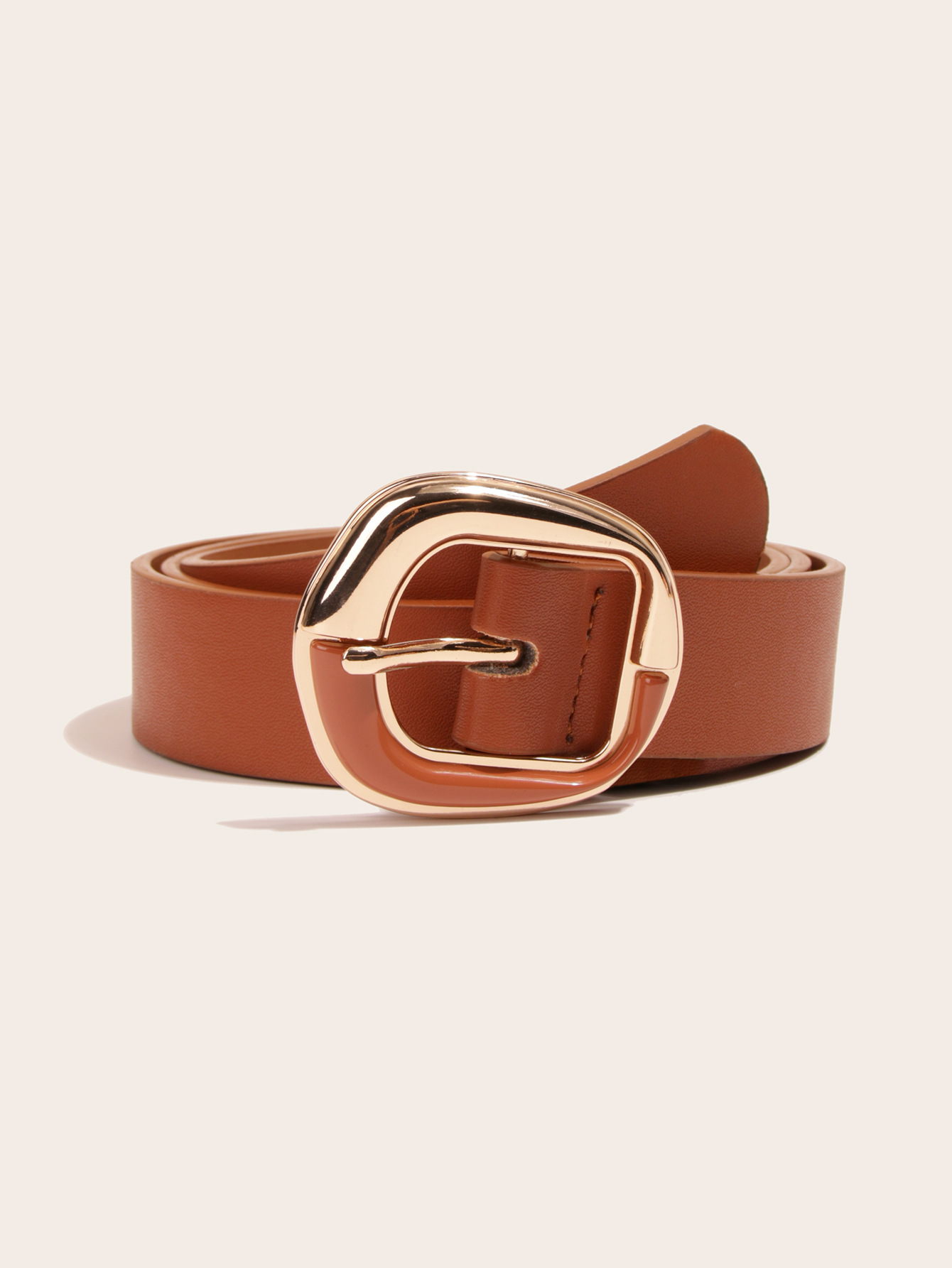Fashion Solid Color Imitation Leather Alloy Spray Paint Women's Leather Belts 1 Piece display picture 5