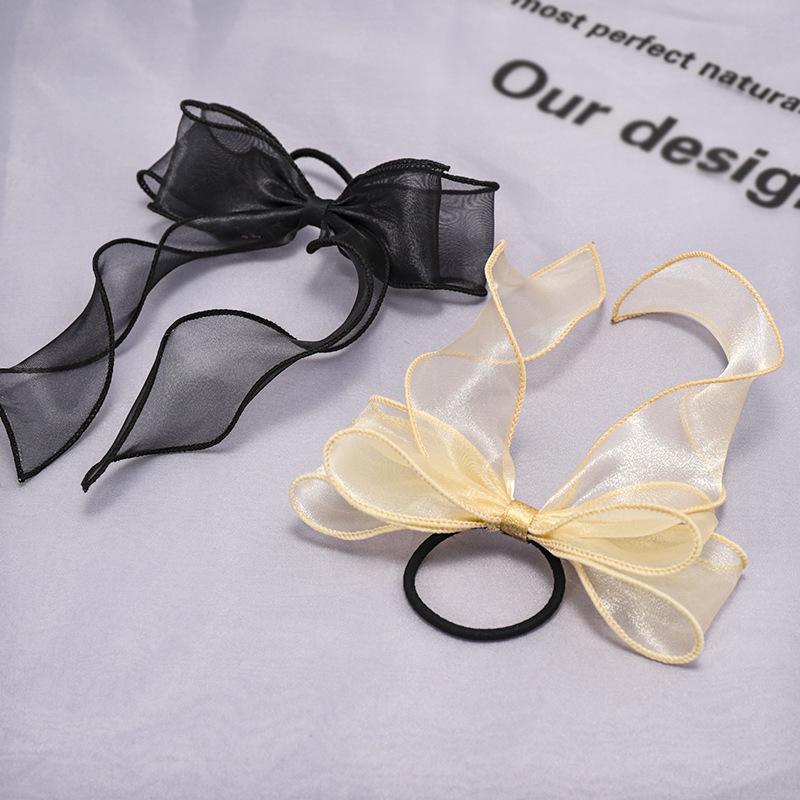 2021 Bowknot Bandeau Coréenne Cheveux Accessoires Super Fille Douce Fille Ruban Queue De Cheval En Ligne Influenceur Cheveux Anneau D517 display picture 1