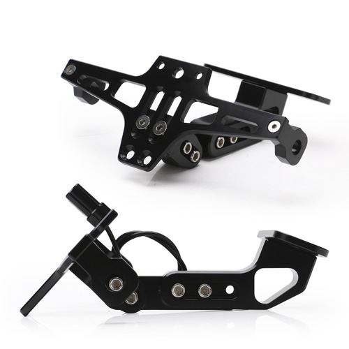 Cross-border hot-selling accessories motorcycle modified license plate holder adjustable telescopic license plate holder steering LED light license plate holder
