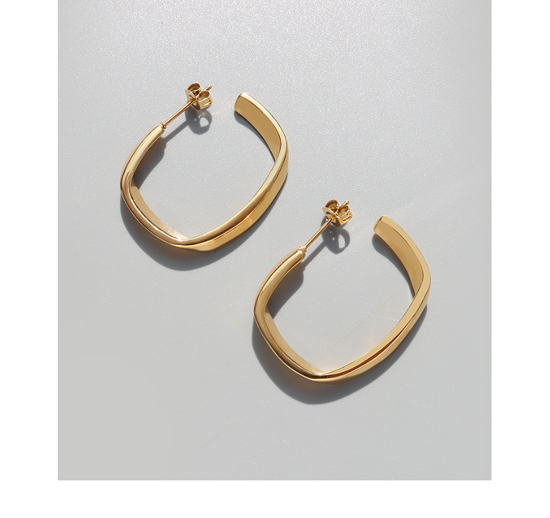 Retro Titanium Steel Gold Plated Earrings display picture 7