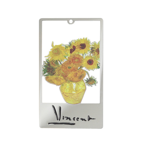 Vincent Van Gogh Sunflowers Irises Apricot Blossoms Metal Creative Art Tassel Literary Exquisite Gift Box Bookmark