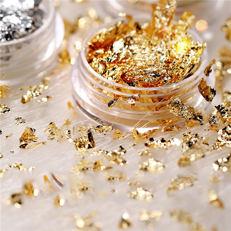 Nail Art oro plata hoja de papel DIY decoración de uñas suministros ultrafino papel de oro papel de impresión pegatinas de papel transfronterizo exclusivo